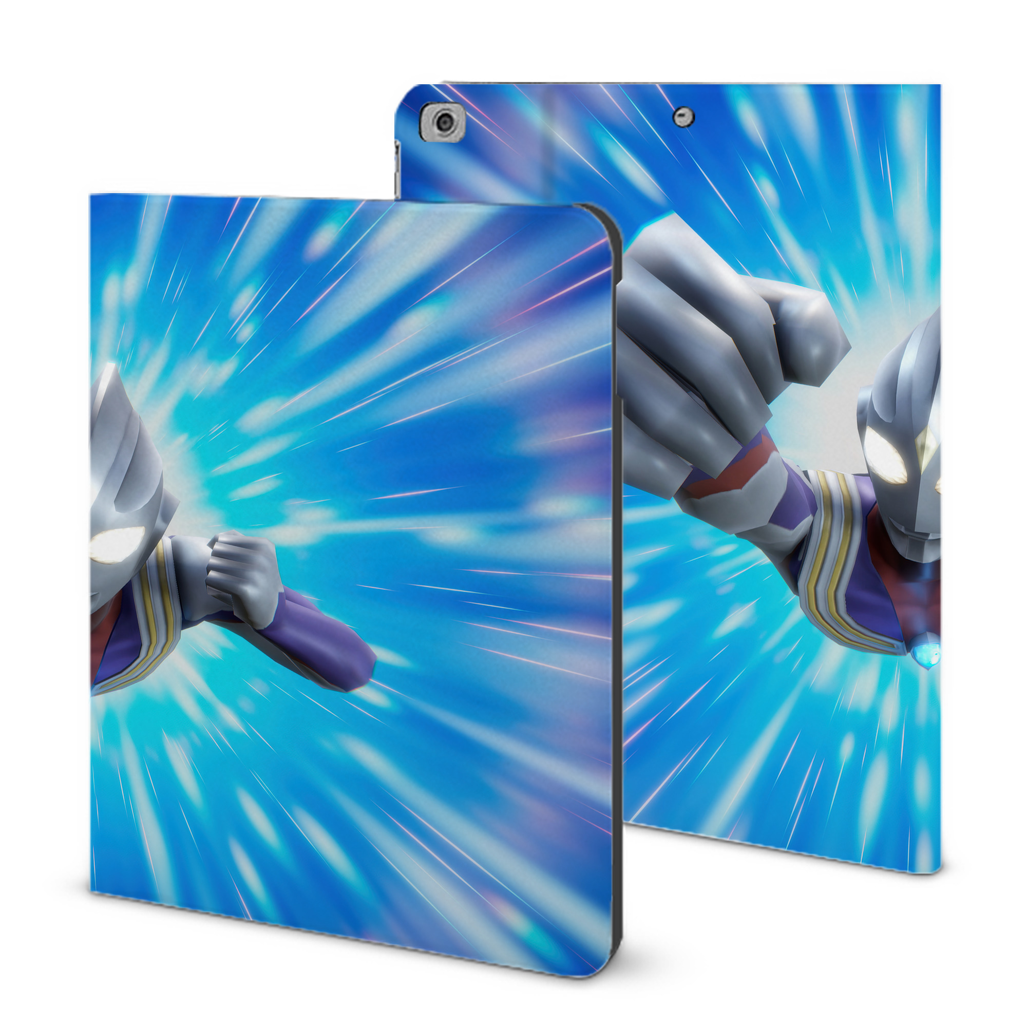 （画像用） ウルトラマン Ultraman IPad ケース ブック型 PUレザー TPU 耐衝撃 軽量 薄型 ペン収納なし 全面保護 IPad 各モデル対応